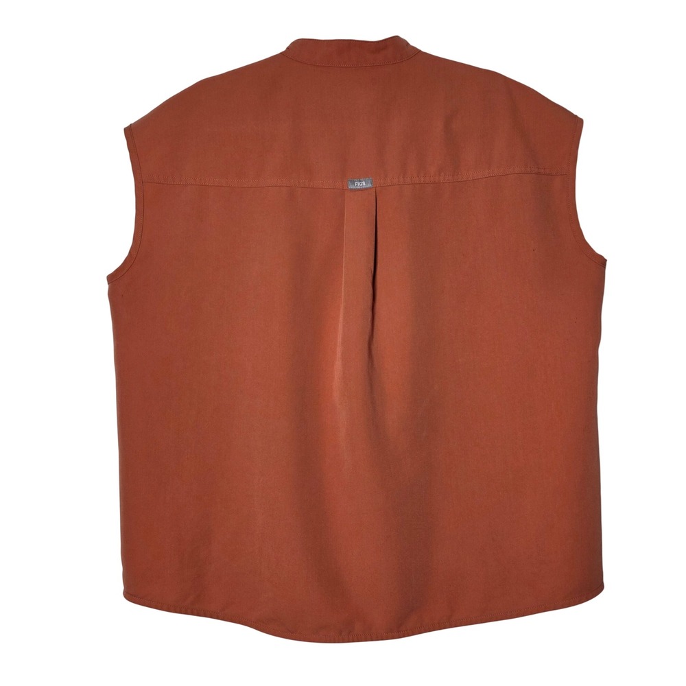 FIGS Rafaela Scrub Top Medium Clay Rust Mandarin Collar WXXSW1003N Womens - Picture 3 of 11